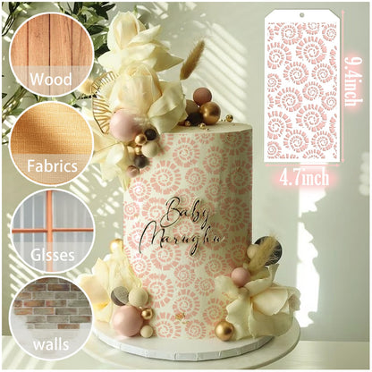 16 Pieces Stencils for Painting, Abstract Texture Stencils Crafts Reusable Layering Stencil Brick Shoe Pattern Templates for Drawing Card Making Canvas Furniture Paper