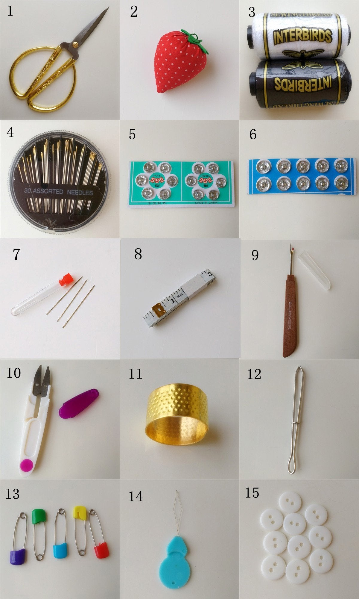 Wooden Sewing Basket/Sewing Box with Sewing Kit Accessories