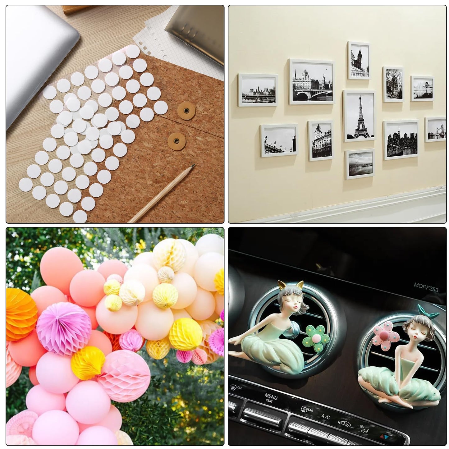 350 Pcs (0.79 Inch Diameter) 20mm Double Sided Adhesive Glue Round Dots Stickers Removable Clear Sticky Tack Putty Waterproof for Balloon, Crafts, Art Decoration