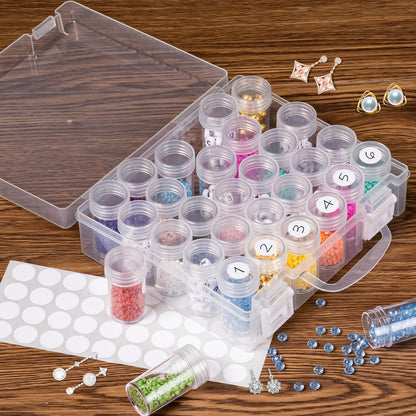 Bead Organizer, Bead Containers, 30 Grids Diamond Painting Storage Containers Clear Bead Organization Diamond Painting Accessories Small Storage Container for Beads Seeds Glitter Rhinestones (1 Pack)