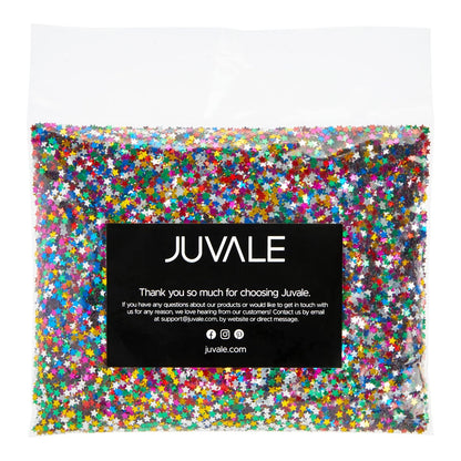 Rainbow Star Confetti for Table Decor - Metallic Foil Glitter Stars & Sequins - Rainbow Glitter Confetti for Birthday Party, Wedding & DIY Crafts