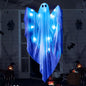 Halloween Hanging Light up Ghost with Spooky Blue LED Light, 47” White Ghosts Halloween Hanging Decoration for Front Yard Patio Lawn Garden Party Decor Indoor Outdoor