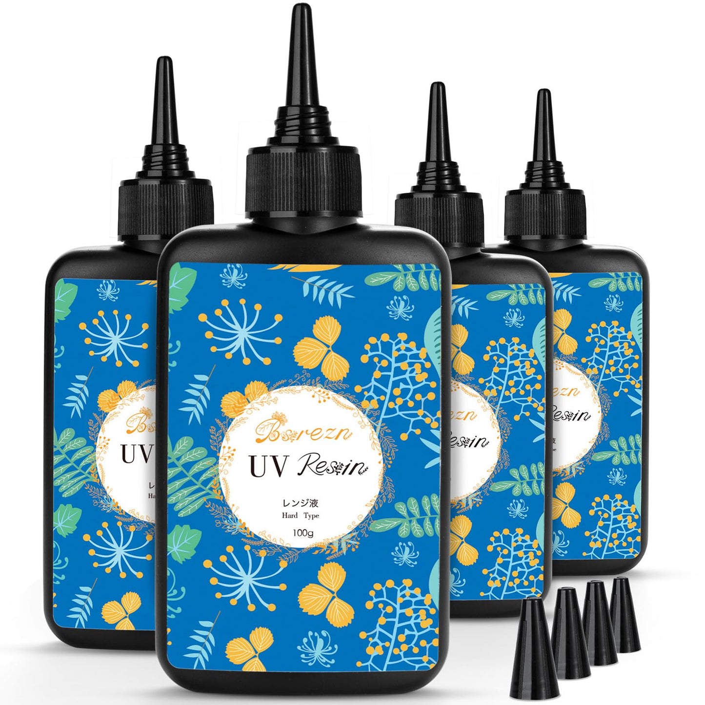 400g UV Resin Hard, Crystal Clear Premixed Resin for Jewelry Making and Crafting (100g x 4)