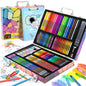 Art Supplies, 180 Piece Drawing Painting Art Kit with Clipboard and Coloring Papers, Gifts Art Set Case with Oil Pastels, Crayons, Colored Pencils, Watercolor Cakes
