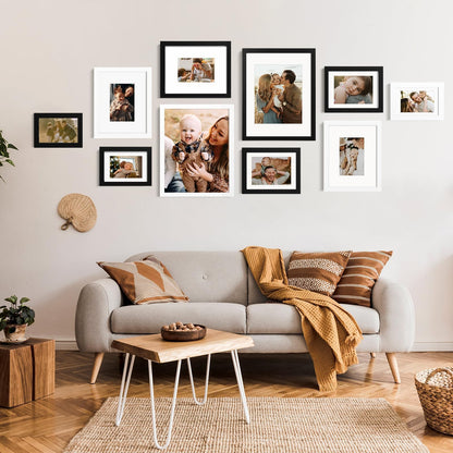 4x6 Picture Frame White, Solid Wood Frames with Acrylic Plexiglass for 3.5x5 with Mat or 4x6 without Mat, Tabletop and Wall Display Photo Frame White,4 Pack