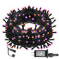 Halloween String Lights, 66FT 200 LED Connectable Black Wire 8 Modes String Lights, Waterproof Christmas Decorations for Indoor Outdoor Patio Party Holiday, Purple & Orange