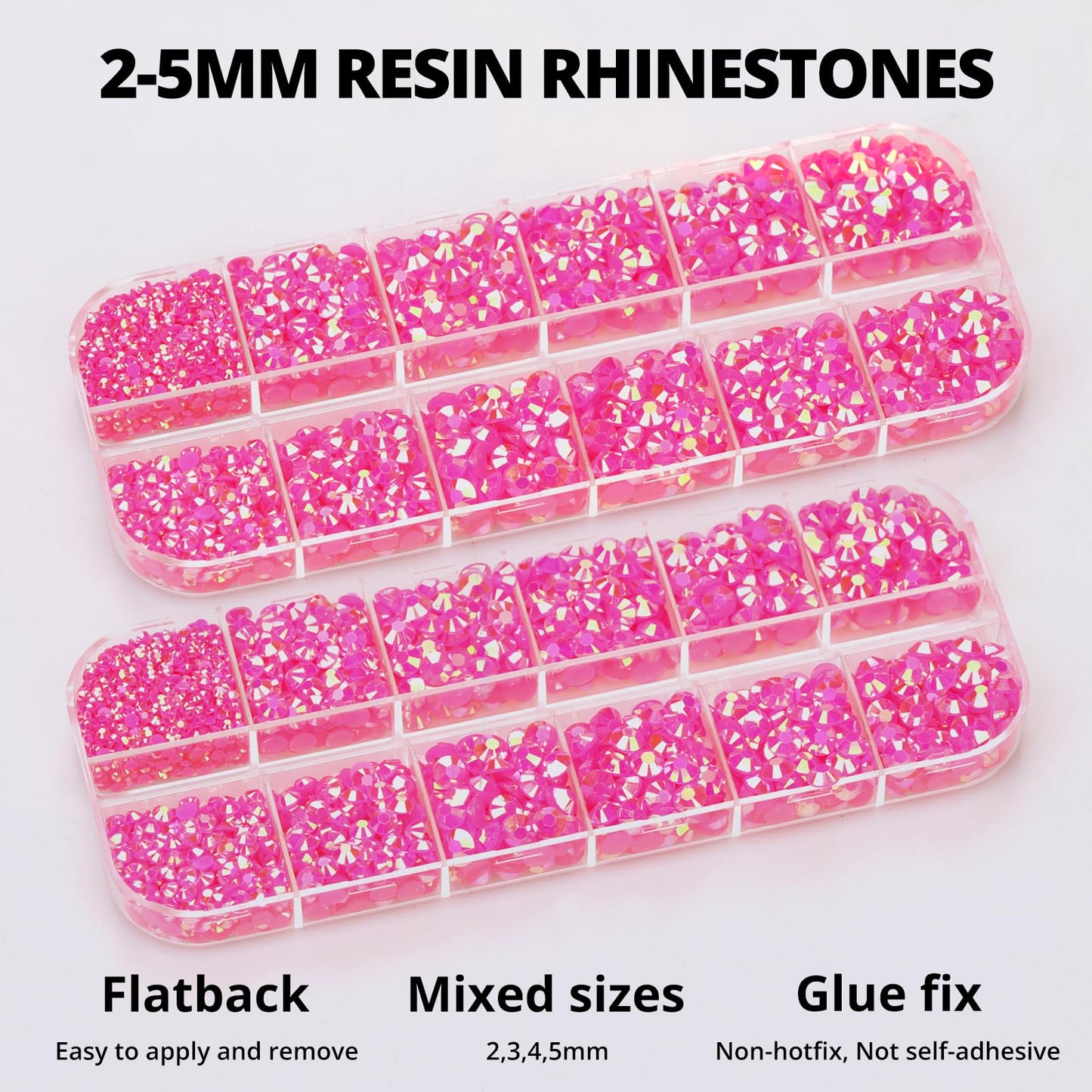 11000Pcs Jelly Hot Pink AB Rhinestones with b7000 Glue for Crafts Clothing Clothes Fabric Tumblers, Bright Pink Gems Resin Flatback Rhinestones for Shoes Nails, Flat Back Bedazzler Kit ss 6-ss 20
