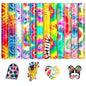 Tie Dye HTV Heat Transfer Vinyl -12 Sheets 12'' x 10''Watercolor HTV Vinyl Patterned Iron on Vinyl for T-Shirts
