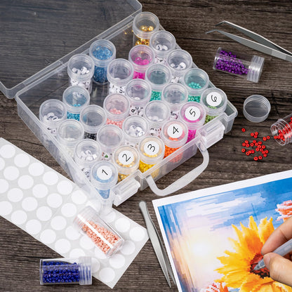 Bead Organizer, Bead Containers, 30 Grids Diamond Painting Storage Containers Clear Bead Organization Diamond Painting Accessories Small Storage Container for Beads Seeds Glitter Rhinestones (1 Pack)