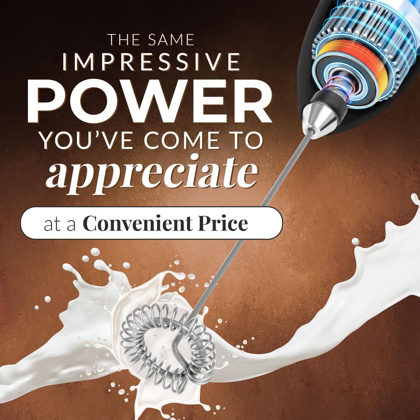 Kitchen Powerful Milk Frother Wand - Mini Handheld Stainless Steel - Battery Operated Drink Mixer for Coffee, Lattes, Cappuccino, Matcha - FrothMate Gift - Black & Organizer Storage Tote Bag