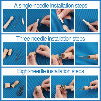 104 pcs Felting Needles Set, Needle Felting Tool Kit, 4 Sizes &Types Felting Needles (Triangle, Star, Cone, Spiral), 36/38/40/42 Gauge Needle Felting Supplies