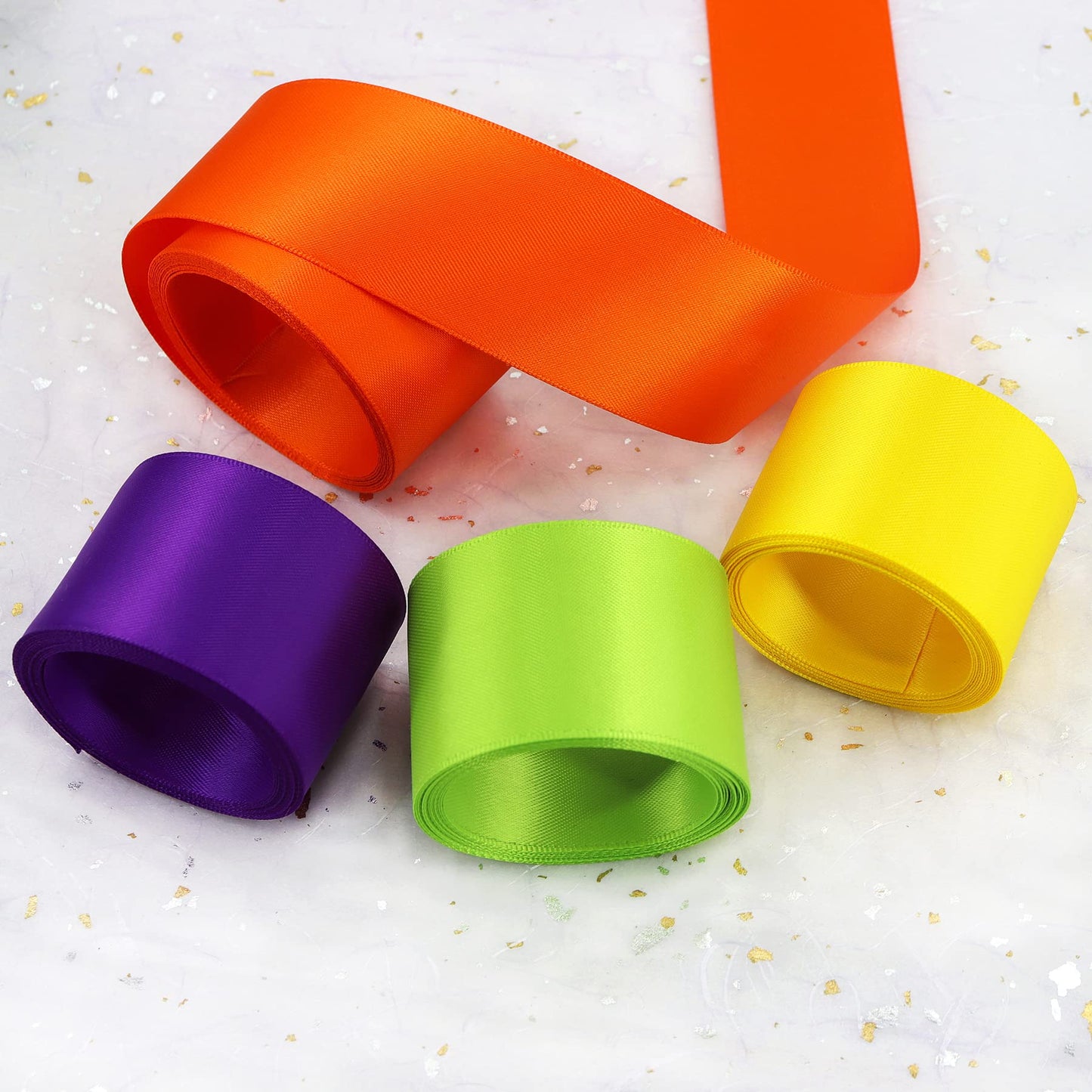 Double Face Satin Ribbon - 1-1/2" Solid Color Assortment, 40 Yards Per Package - Gift Wrapping & Crafts