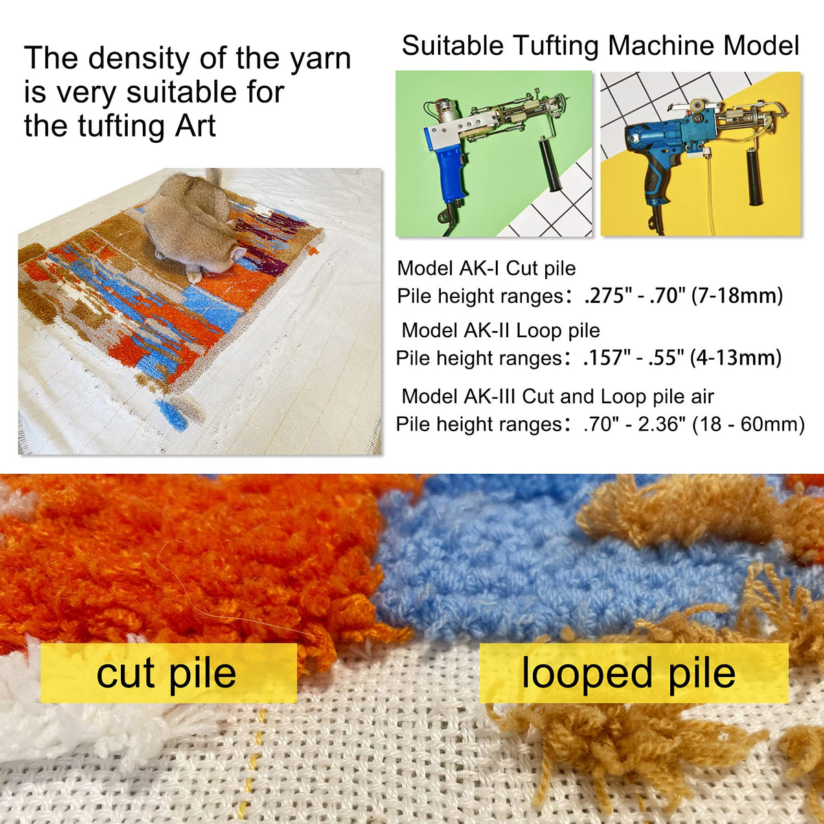Primary Tufting Cloth with Marked Lines, Large Size Needlework Fabric, Monk's Cloth for Tufting Gun, Rug-Punch, Punch Needle, 45''x45''