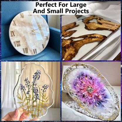 Epoxy Resin 64OZ - Crystal Clear Epoxy Resin Kit - No Yellowing No Bubble Art Resina Casting Resins for Art Crafts, Jewelry Making, Wood & Molds(32OZ x 2)