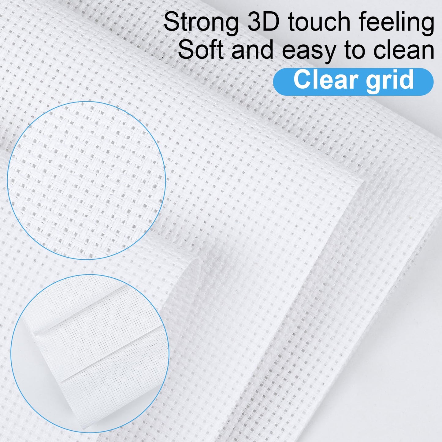 16PCS Cross Stitch Fabric, 4 Sizes White Aida Cloth 14 Count Craft Embroidery Cloth Classic Reserve Cross Stitch for Home DIY Handmade Needlework Embroidery Decoration, 5.9 to 11.8 inch