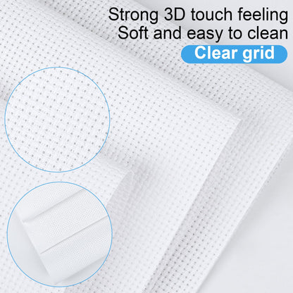 16PCS Cross Stitch Fabric, 4 Sizes White Aida Cloth 14 Count Craft Embroidery Cloth Classic Reserve Cross Stitch for Home DIY Handmade Needlework Embroidery Decoration, 5.9 to 11.8 inch