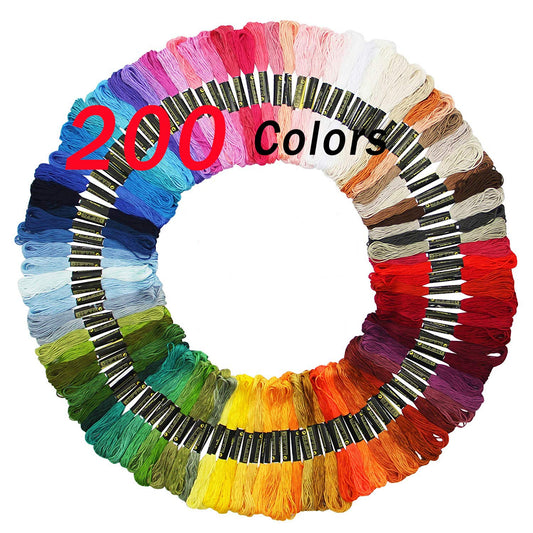 Embroidery Floss Friendship Bracelet String Cross Stitch Threads with DMC Color Numbers, 6 Strands 8.75 Yard (200 skeins)