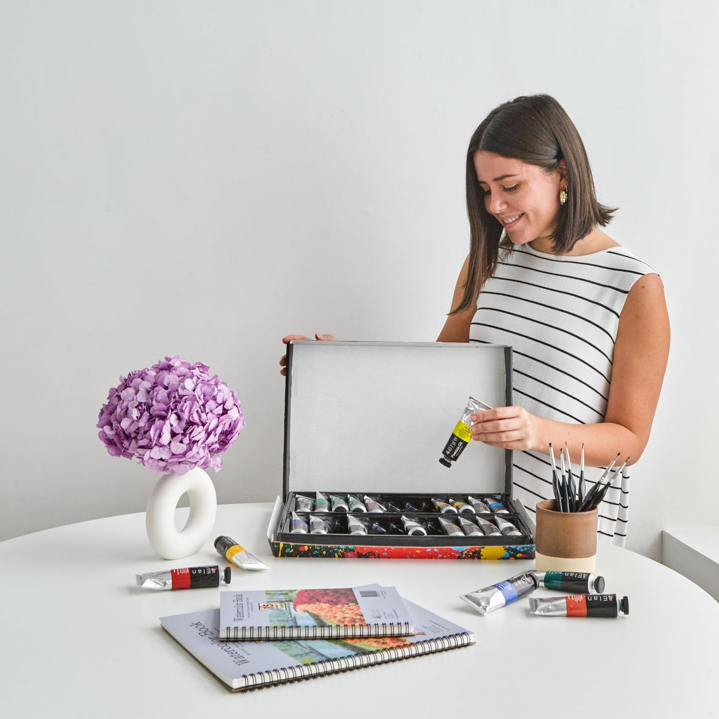 Professional Oil Paint Set, 24 Oil Paint Tubes 0.4oz, Artist Paint Set for Adults, Oil Based Paint for Canvas, Mini Oil Painting Set, Professional Paint Set Non Toxic, Oil Base Paint, Mini Paints