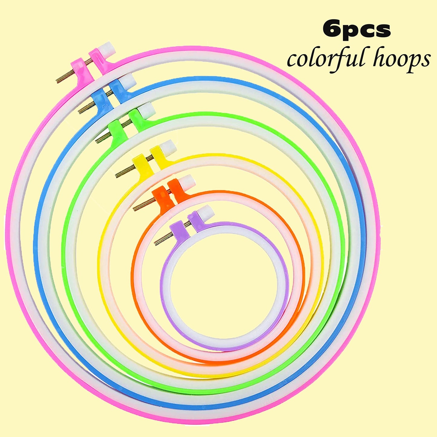 Embroidery Kit 141 Pcs,100 Colors Threads,6 Pcs Embroidery Hoops,2 Pcs Aida Cloth,9 Sewing Pins,Cross Stitch Tools and Embroidery Starter Kit for Adults and Kids Beginners