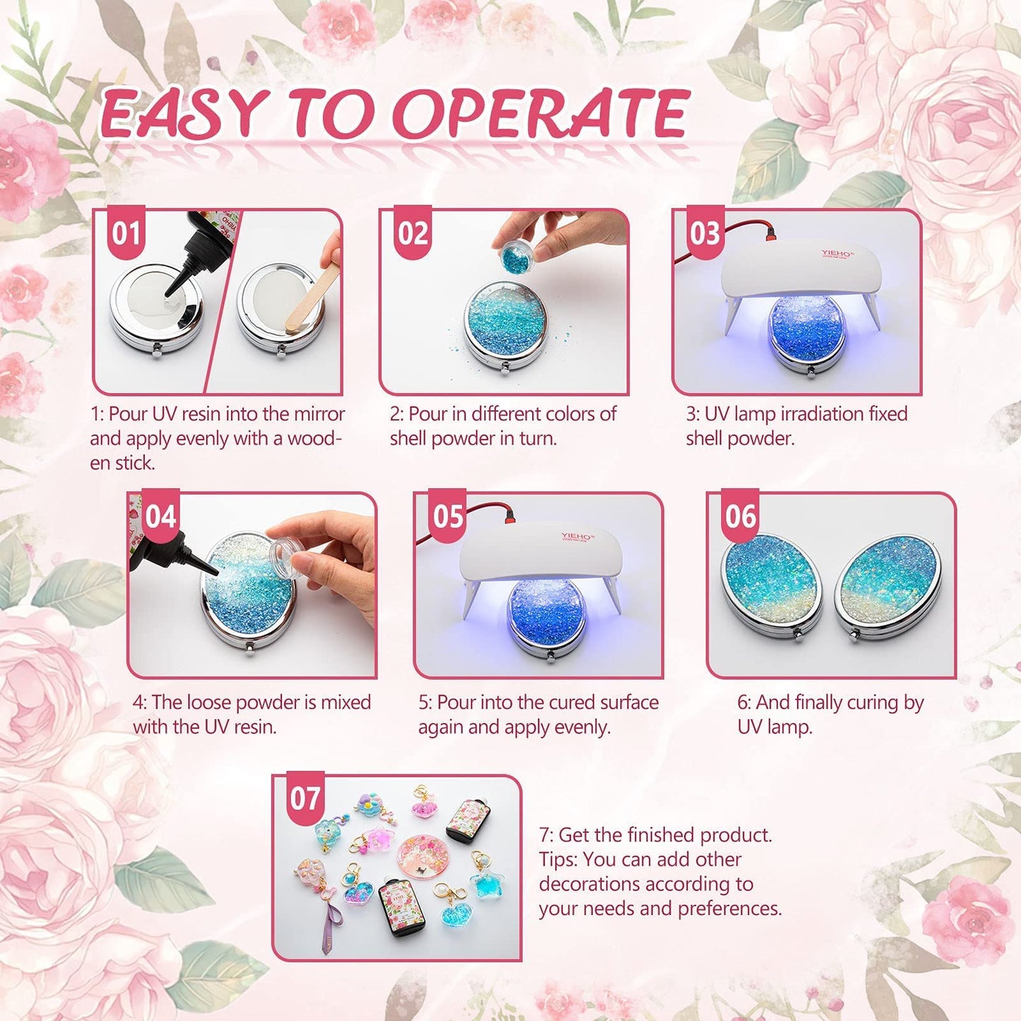 300g UV Resin,Upgraded Hard Type Crystal Clear Epoxy Resin Up Premixed UV Cure for Craft Jewelry Making