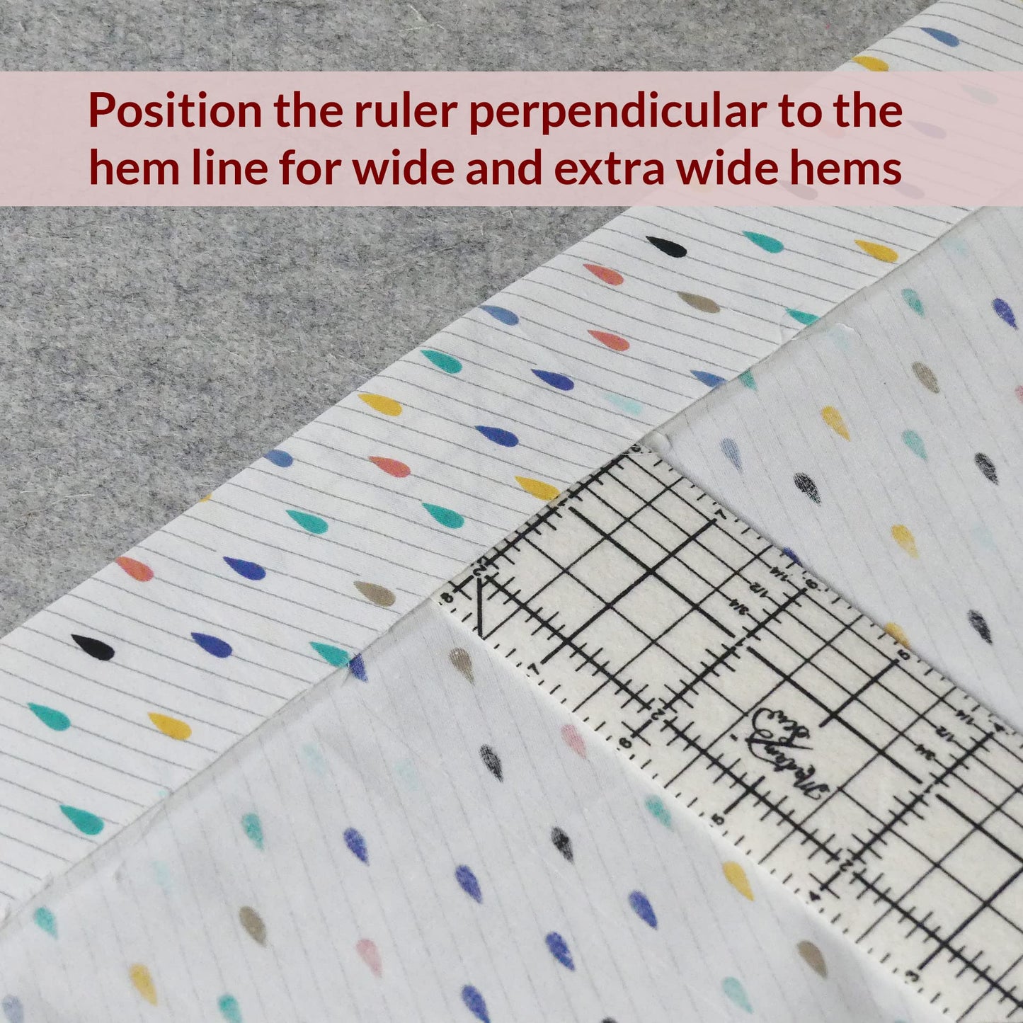 Hot Hem Ruler for Quilting and Sewing – Non-Slip Hot Ironing Ruler and Pleats with Dry or Steam Iron on Quilt Blocks and Clothes - 10" x 2.5"