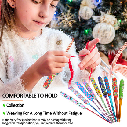 Warm Crochet Hooks for Grandmother, Art Aluminum Soft Grip Crochet Needles for Crocheting, Knitting Hook for Crochet Yarn Craft - Premium Knitting & Crochet Supplies