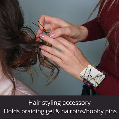 Magnetic Pin Cushion Wristband Black 9" – Strong Pin Holder for Sewing & Quilting | Gift for Sewers Gift for Quilters | Top Sewing Notion & Quilting Accessory | Wrist Pin Cushion