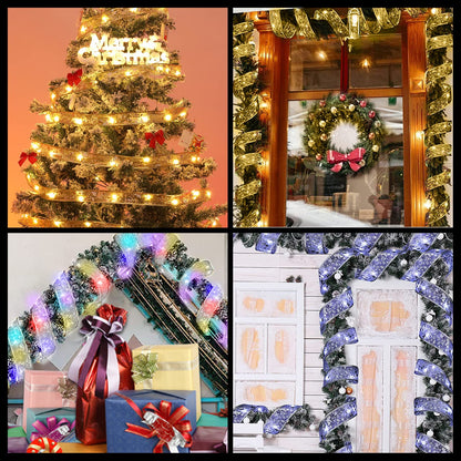 LED Ribbon Lights for Decorations - 32.8ft (2X16.4ft) 100 LED IP44 Waterproof Fairy Lights Battery Operated with Remote & Timer for Children's Day, Father's Day, Christmas, Party, Wedding