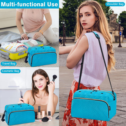 Crochet Yarn Knitting Bag 2 Pcs Yarn Storage Organizer Crocheting Bags for Beginners with Shoulder Strap for Knit Accessories Needles Hooks