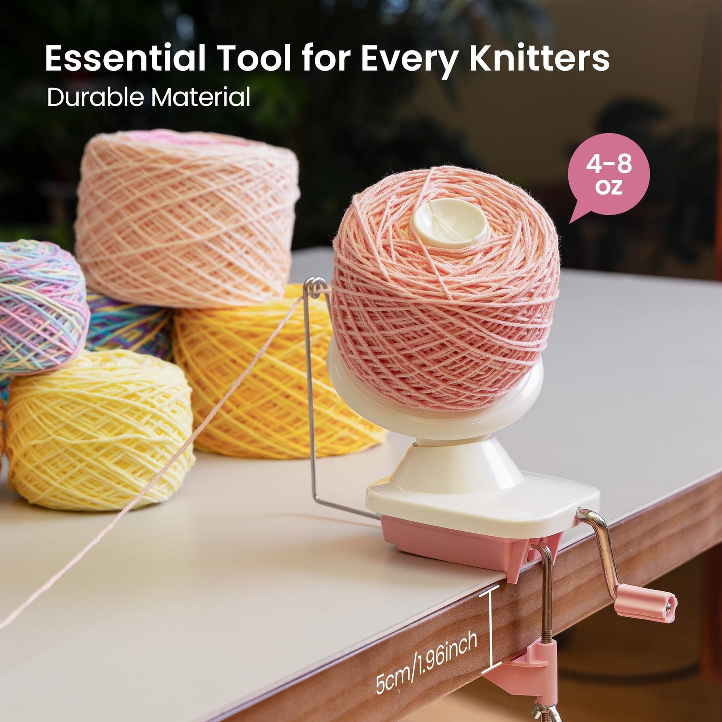 Yarn Winder, Ball Winder for Crocheting and Knitting, Ideal Gifts for Women's Day, Hand Operated Winder for Yarn Storage, Included Scissors and Storage Pouches