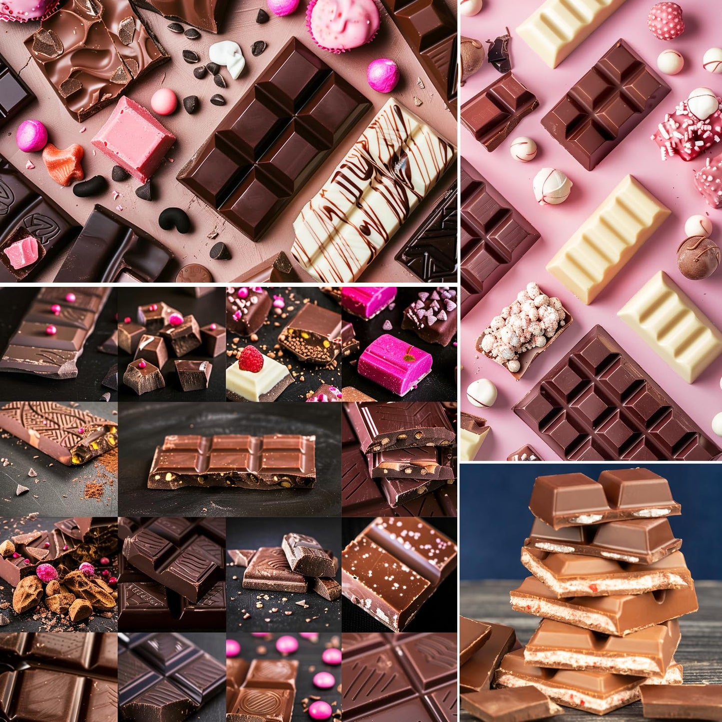 Chocolate Bar Mold Deep, 3Pcs Square Thick Chocolate Bar Mold Silicone, Stuffed Candy Bar Mold