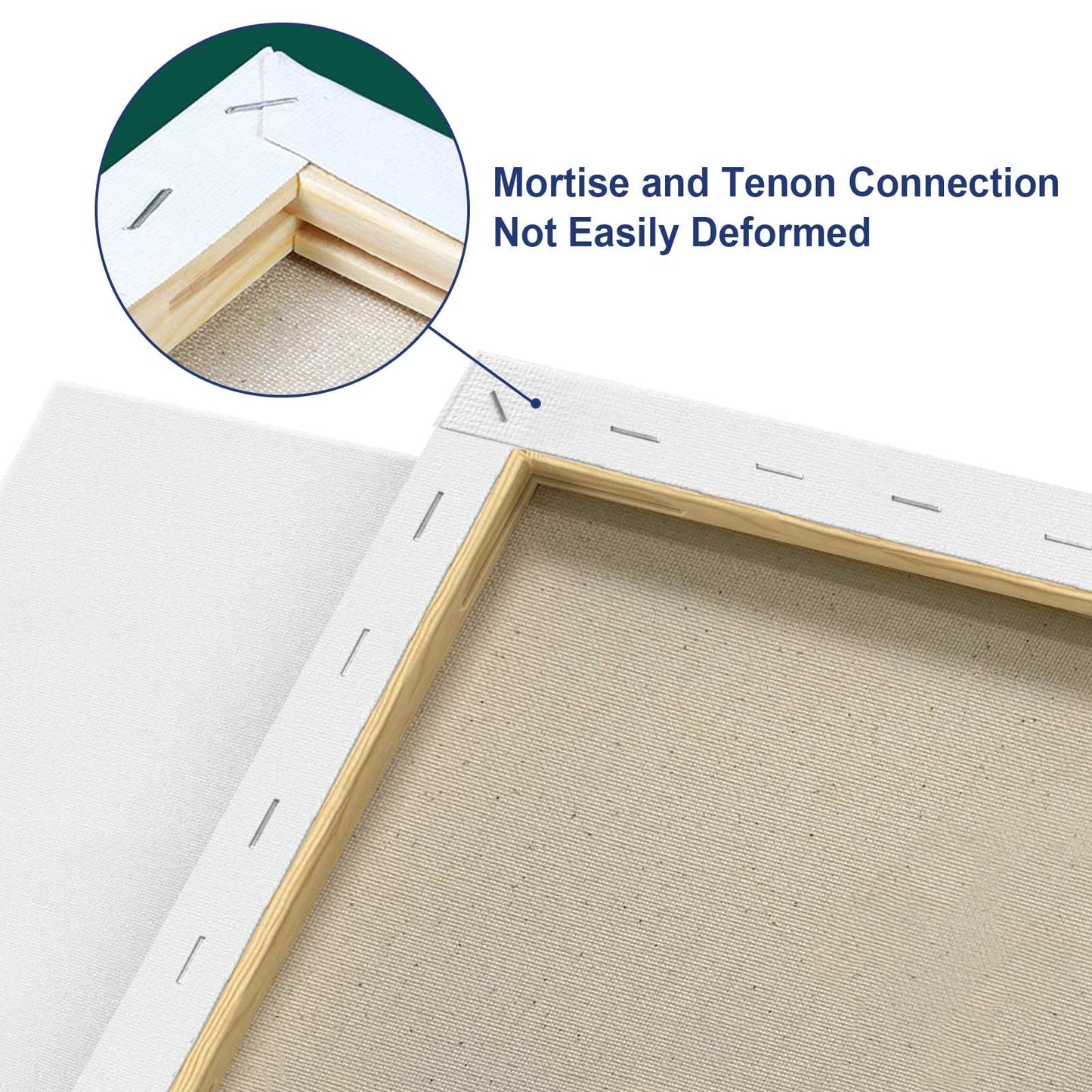 Canvases for Painting 8 x 10 Inch 10 - Pack, 5/8" Profile Stretched Canvas - 10 oz Primed, 100% Cotton White Blank Canvas - Art Paint Canvases for Acrylic Oil Paint