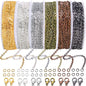 Chains Jewelry Making Supplies, 60ft Cable Link Chains for Making Jewelry Necklace Earring Bracelet Findings DIY Craft Kit for Adults, 6-Color 2mm Gold Silver Copper Plated Metal Link Rolls Bulk