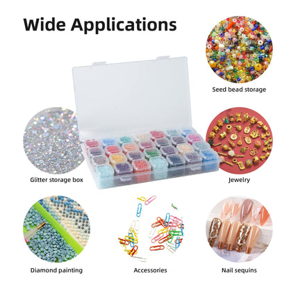 46PCS DIY Diamond Painting Tools and Accessories Kits Multiple Sizes Painting Pens for Adults to Make Diamond Art Craft Tweezers Glue Diamond Correction 28 Girds Storage Box