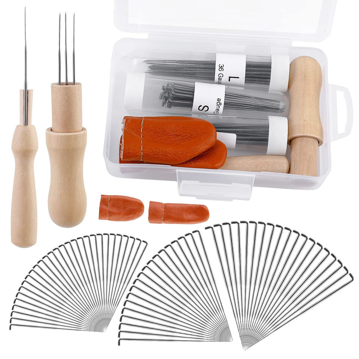74 Pcs Needles Wool Felting Needles Tools Needle Felting Supplies Felting Tools Needle Felting Tool with 3 Sizes Felting Needles for Beginner Professional