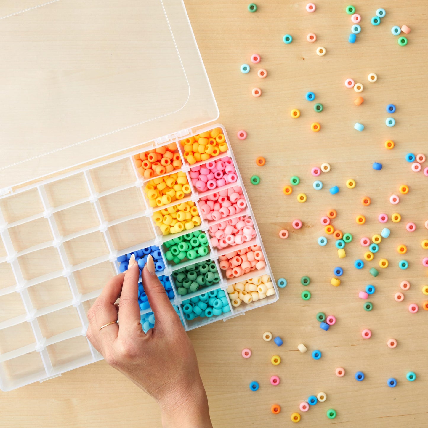 3 Pack Bead Storage Organizer Box with 36 Grids and Removable Dividers - Plastic Bead Box for Craft, Jewelry and Earrings