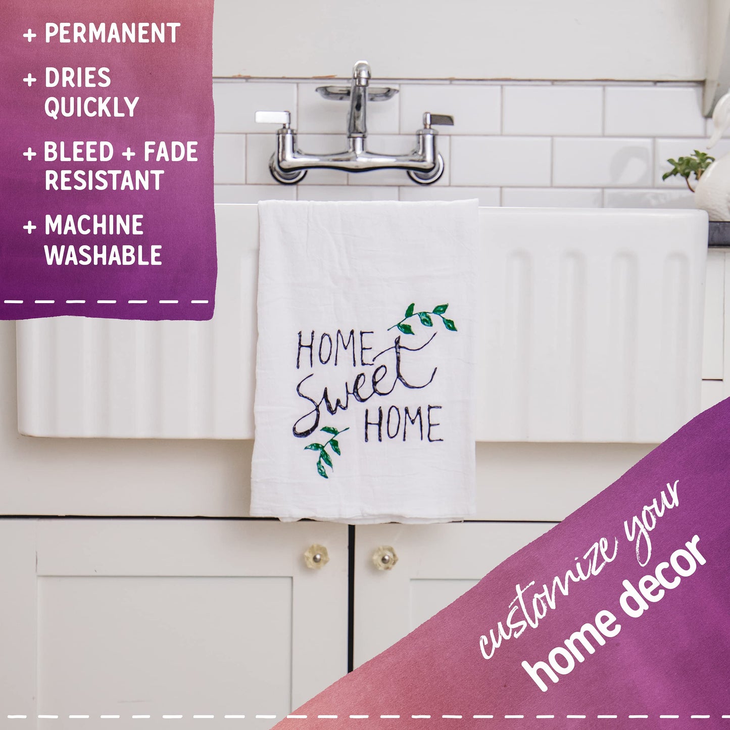 Fabric Pens for Clothes - Pack of 24 No Fade, Fabric Markers Permanent for Clothes - No Bleed, Machine Washable Shoe Markers for Fabric Decorating - Laundry Marker, Erases Stains Easily