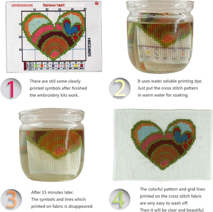 Parrot Stamped Cross Stitch Kits for Adults Beginner,Flower Counted Cross Stitch Kits Printed Stitching Cute Patterns Dimensions Needlepoint Art Crafts Embroidery Kits for Adults Beginners