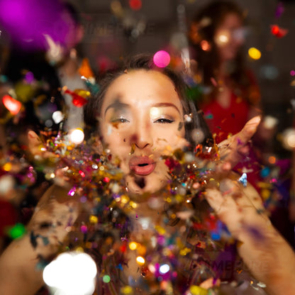 Confetti Cannon Party Poppers - Shredded Multicolor Confetti Poppers - 2 Pack - Party Cannons Shooters Gun for Wedding, Birthdays, Celebrations