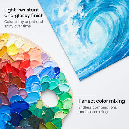 Acrylic Paint Set of 24 Tubes (0.74 oz, 22 ml) Non Toxic Acrylic Artist Paints, Heavy Body Acrylic Paint Art Supplies for Canvas Painting