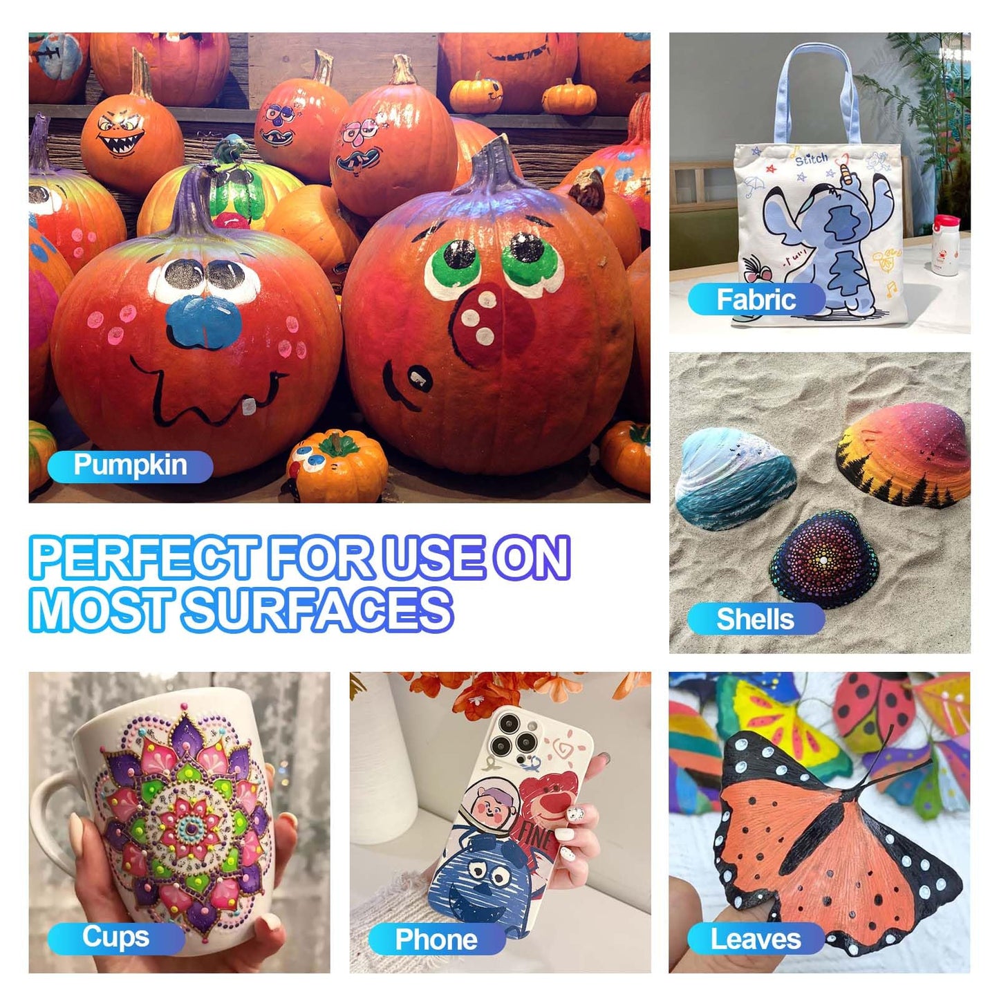 36 Colors Dual Tip Acrylic Paint Pens Markers, Premium Acrylic Paint Pens for Wood, Canvas, Stone, Rock Painting, Glass, Ceramic Surfaces, DIY Crafts Making Art Supplies