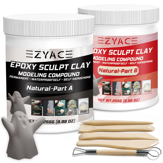 Epoxy Clay, Magic Epoxy Sculpt Clay, 2 Part Modeling Compound (A & B) of Magic Sculpt Epoxys Clays for Sculpting, Modeling, Building and Repairing, Epoxy Putty, Natural, 1 Pound