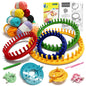 Loom Knitting Kit with Yarn, 23PCS Round Knitting Loom Kit for Beginners Including Instructions and Pom Pom Maker, Easy & Quick Hat Knitting Loom Set/Scarf Loom Knitting Set for Family