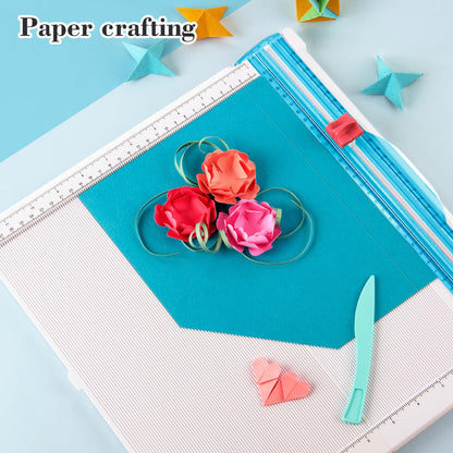 Craft Paper Trimmer and Scoring Board: Ecraft 12 x 12inch Paper Trimmer Cutter Score Board, Scoring Tool with Paper Folding, for Making Scrapbooking, Cards, Envelope, Coupons and Photo