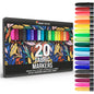 20 Fabric Markers Pens Set - Indelible and Permanent Fabric Paint Fine Point Textile Marker Pen