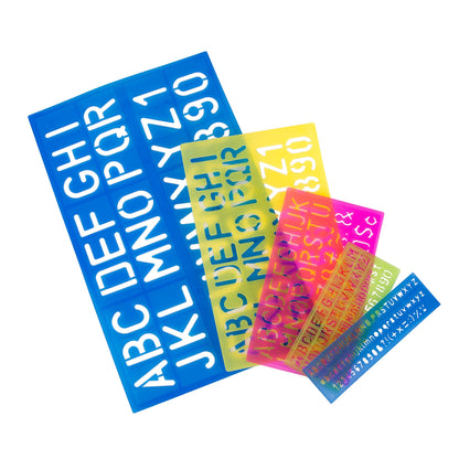 Letters and Numbers Alphabet Templates, Letter Stencils, Pack of 5