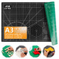 Self Healing Cutting Mat: 12inch x 18inch Double Sided 5-Ply Fabric Cutting Mat for Sewing, Quilting & Arts & Crafts - Gridded Rotary Cutting Board Mat in Green/Black.