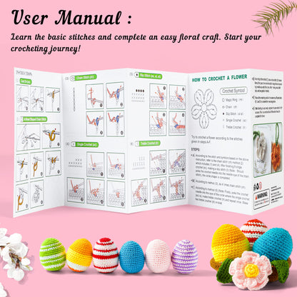Crochet Yarn Kit for Beginners Adults and Kids, Includes 1650 Yards 30 Colors Acrylic Skeins, User Manual, Hooks, Wine Bag etc, Make Amigurumi & Projects, Starter Set Professionals