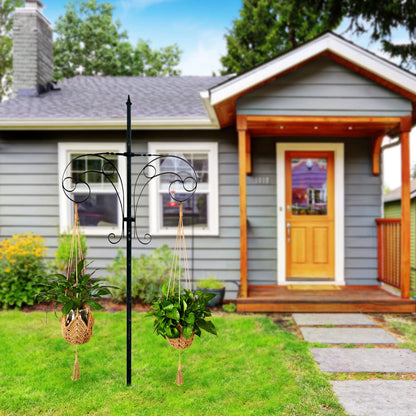 2 Packs Jute Crochet Long Plant Hanger for 3 Inch to 12 Inch Pots, Macrame Plant Holder Rope with 2 S Shaped Hooks for Halloween Home Decor(Brown)