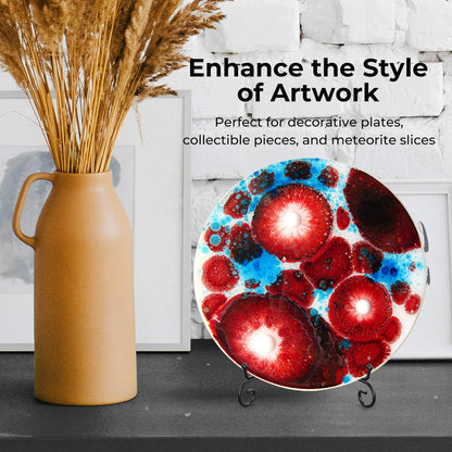 Plate Stands for Display - 8 Inch Plate Holder Display Stand + Metal Easel Stand for Picture Frame, Decorative Plates, Book, Photo, Collectibles (2 Pack)